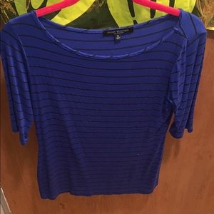 blue and black stripped shirt